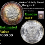 1904-o Colofully Toned Morgan Dollar $1 Graded ms64+ By SEGS