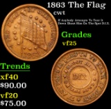 1863 The Flag Civil War Token 1c Grades vf+