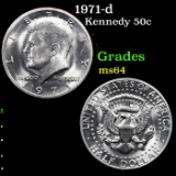 1971-d Kennedy Half Dollar 50c Grades Choice Unc