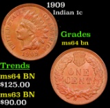 1909 Indian Cent 1c Grades Choice Unc BN