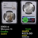 NGC 1901-o Morgan Dollar $1 Graded ms64 By NGC