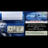 2001 $50 Federal Reserve Star Notes With Low Serials #2644 in B.E.P Folder. FR-2127E*