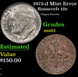 1972-d Roosevelt Dime Mint Error 10c Grades Select Unc