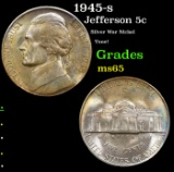 1945-s Jefferson Nickel 5c Grades GEM Unc