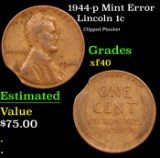 1944-p Lincoln Cent Mint Error 1c Grades xf