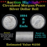 ***Auction Highlight***  First Financial Shotgun 1884 & 'P' Ends Mixed Morgan/Peace Silver dollar ro