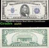 1934D $5 Green Seal Silver Certificate Grades Choice AU