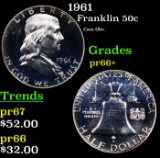 Proof 1961 Franklin Half Dollar 50c Grades GEM++ Proof