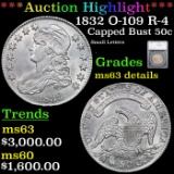 ***Auction Highlight*** 1832 Capped Bust Half Dollar O-109 R-4 50c Graded ms63 details By SEGS (fc)