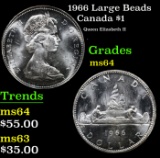 1966 Large Beads Canada Dollar Grades Choice Unc