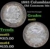 1893 Columbian Old Commem Half Dollar 50c Grades GEM Unc