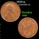 1919-p Lincoln Cent 1c Grades vf++