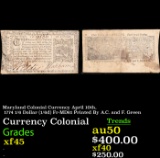 Maryland Colonial Currency April 10th, 1774 1/6 Dollar (1/6d) Fr-MD61 Printed By A.C. and F. Green G