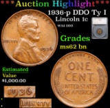 ***Auction Highlight*** 1936-p DDO Ty I Lincoln Cent 1c Graded ms62 bn By SEGS