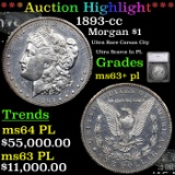 ***Auction Highlight*** 1893-cc Morgan Dollar $1 Graded ms63+ pl By SEGS (fc)