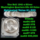 ***Auction Highlight*** Full Roll of Silver 1941-S Washington 25c, 40 Coins total.