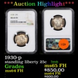 ***Auction Highlight*** NGC 1930-p Standing Liberty Quarter 25c Graded ms64 FH By NGC (fc)