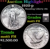 ***Auction Highlight*** 1920-p Standing Liberty Quarter 25c Graded ms65 FH By SEGS