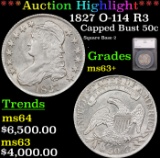 ***Auction Highlight*** 1827 Capped Bust Half Dollar O-114 R3 50c Graded ms63+ By SEGS (fc)