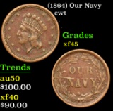(1864) Our Navy Civil War Token 1c Grades xf+