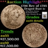 ***Auction Highlight*** 1796 Rev of 1795 Draped Bust Large Cent 1c Graded au55 details By SEGS (fc)