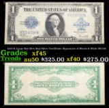 1923 $1 Large Size Blue Seal Silver Certificate, Signatures of Woods & White FR-238 Grades xf+