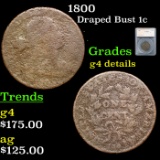 1800 Draped Bust Large Cent 1c Graded g4 details By SEGS