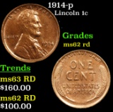 1914-p Lincoln Cent 1c Grades Select Unc RD