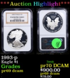 Proof ***Auction Highlight*** NGC 1993-p Silver Eagle Dollar $1 Graded pr69 dcam By NGC (fc)