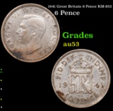 1941 Great Britain 6 Pence KM-852 Grades Select AU
