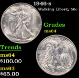 1946-s Walking Liberty Half Dollar 50c Grades Choice Unc