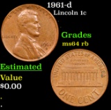 1961-d Lincoln Cent 1c Grades Choice Unc RB