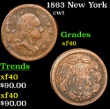 1863 New York Civil War Token 1c Grades xf