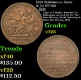 1833 Robinson's Jones & Co Hard Times Token HT-152 1c Grades vf+