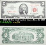 1963 $2 Red Seal United States Note Fr-1513 Grades Select CU