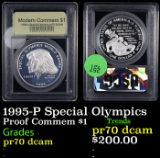 Proof 1995-P Special Olympics Modern Commem Dollar $1 Graded GEM++ Proof Deep Cameo By USCG