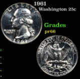 Proof 1961 Washington Quarter 25c Grades GEM+ Proof