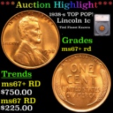 ***Auction Highlight*** 1938-s Lincoln Cent TOP POP! 1c Graded ms67+ rd By SEGS