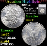 ***Auction Highlight*** 1891-s Morgan Dollar $1 Graded ms64+ By SEGS (fc)