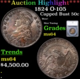 ***Auction Highlight*** 1824 Capped Bust Half Dollar O-105 50c Graded ms64 By SEGS