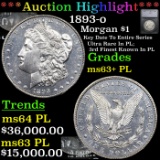 ***Auction Highlight*** 1893-o Morgan Dollar $1 Graded ms63+ PL By SEGS (fc)