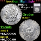 ***Auction Highlight*** 1903-s Morgan Dollar $1 Graded ms63+ By SEGS (fc)