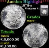 ***Auction Highlight*** 1878-s Morgan Dollar $1 Graded ms66+ By SEGS (fc)