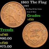 1863 The Flag Civil War Token 1c Grades vf++