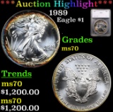 ***Auction Highlight*** 1989 Silver Eagle Dollar $1 Graded ms70 By SEGS (fc)