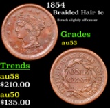1854 Braided Hair Large Cent 1c Grades Select AU