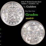 1941-P Netherlands East Indies 1/4 Gulden 1/4G Grades Choice+ Unc