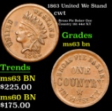 1863 United We Stand Civil War Token 1c Grades Select Unc BN