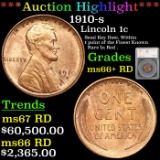 ***Auction Highlight*** 1910-s Lincoln Cent 1c Graded ms66+ RD by SEGS (fc)