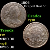 1806 Draped Bust Large Cent 1c Grades vg+